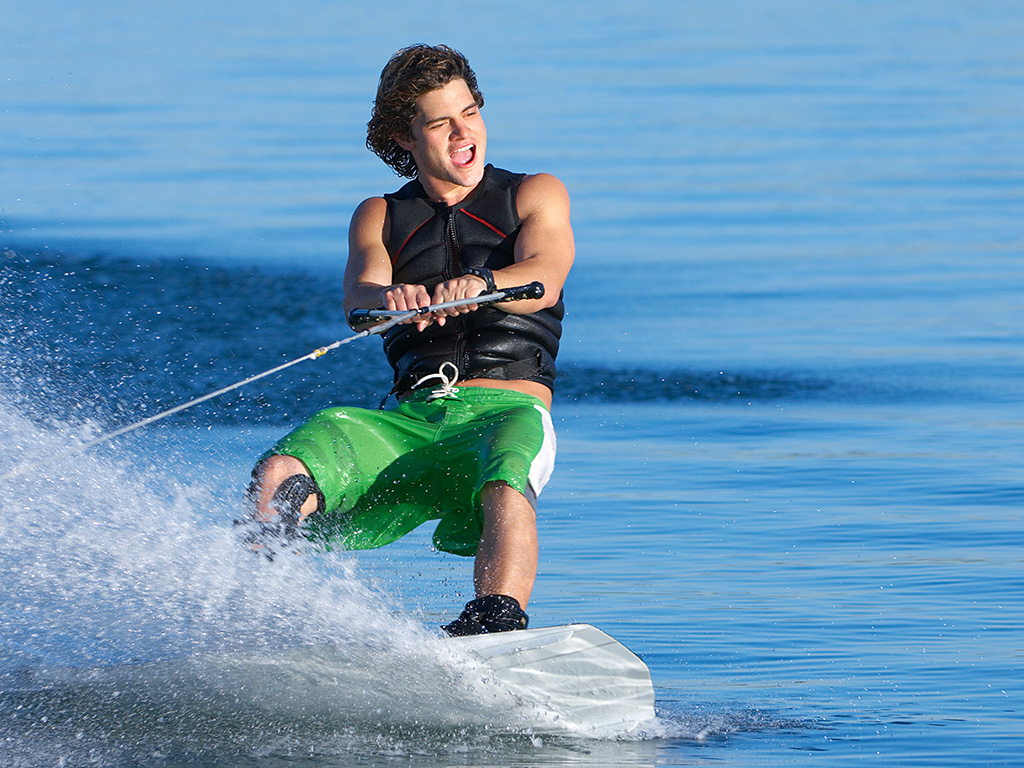 Wake boarding and water skiing