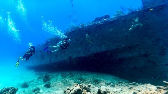 Wrack Tauchen in den Bahamas